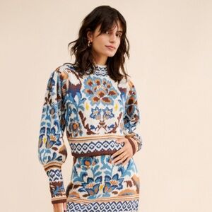 Farm Rio Toucan Scarf Knit Sweater